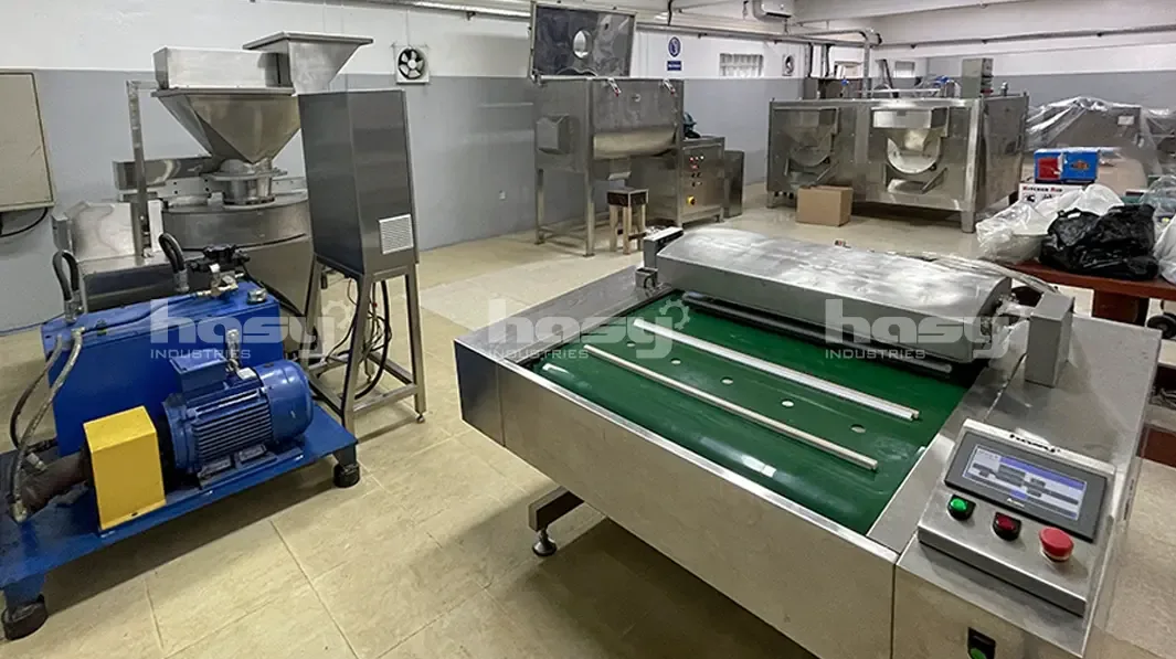 Máy ép lương khô và máy hút chân không băng tải, dự án Lagos